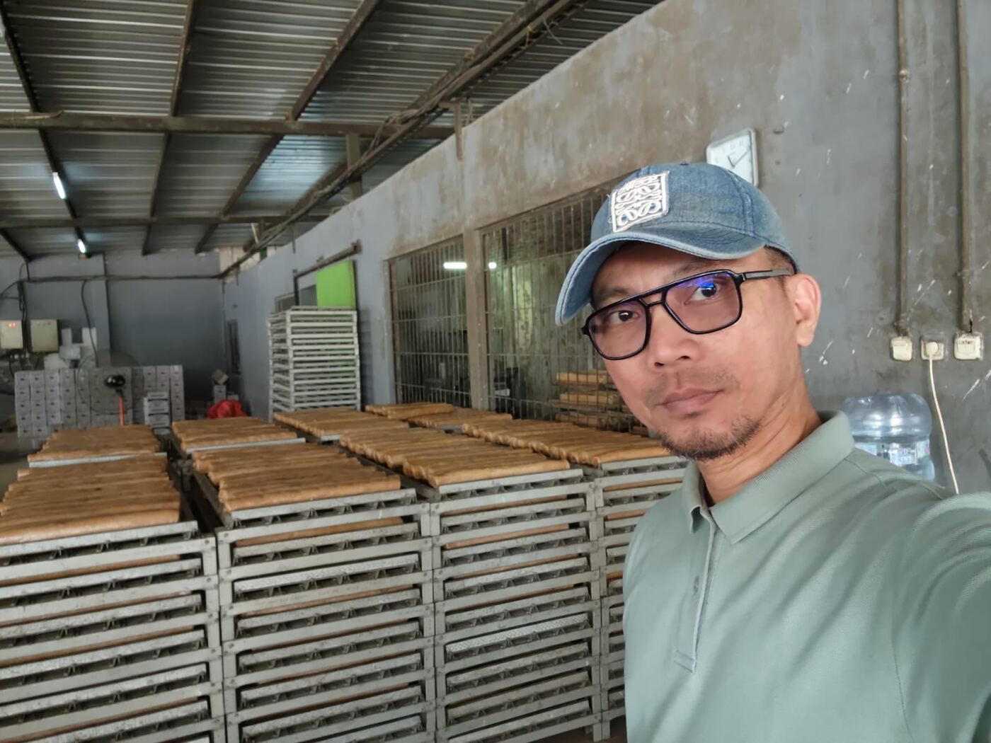 AshaFry founder visiting the cracker production facility
